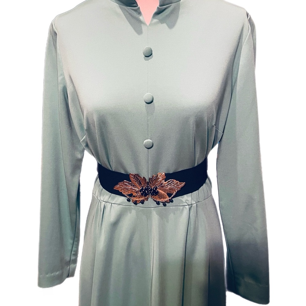 1960’s Vintage Handmade Sea Foam Green Dress - Picture 2 of 7